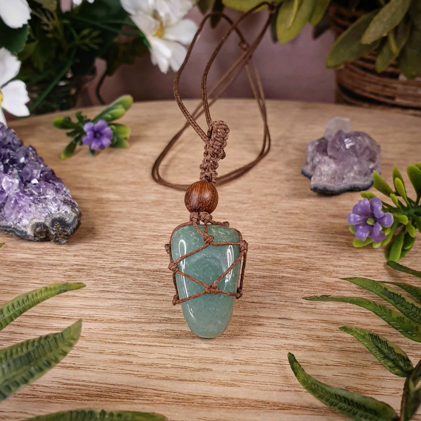 Green Aventurine Macrame (hand03)