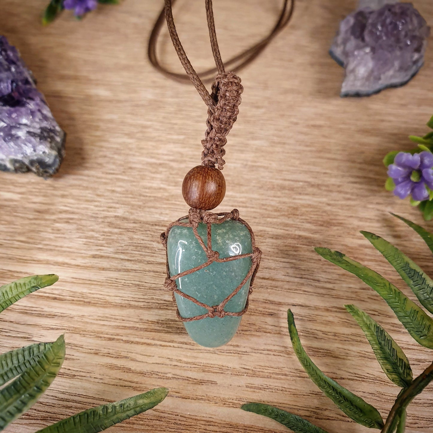 Green Aventurine Macrame (hand03)