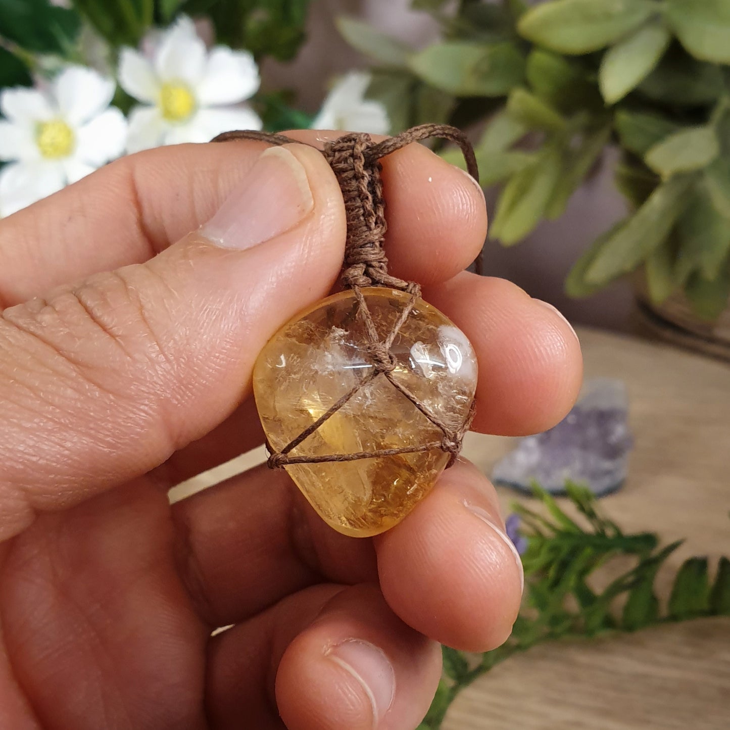 Citrine Macrame (hand04)