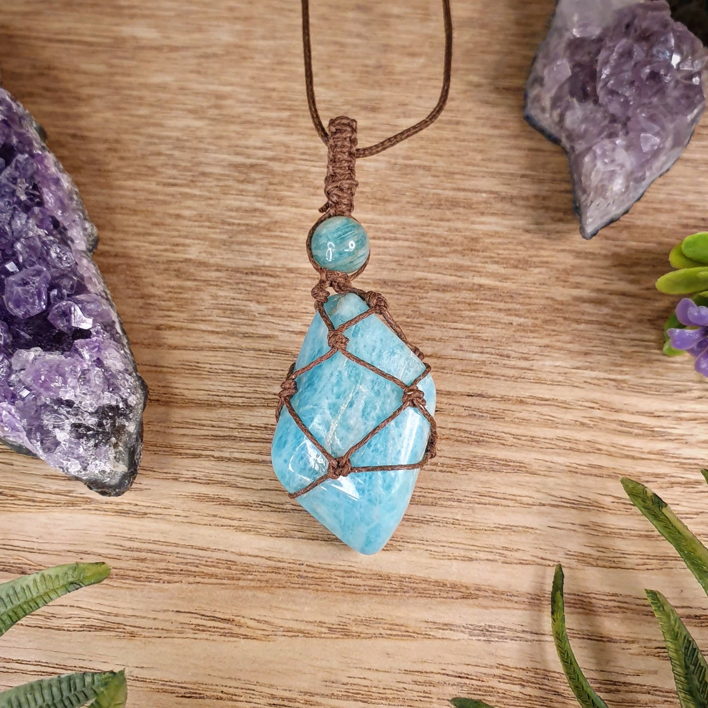 Amazonite Macrame (hand07)