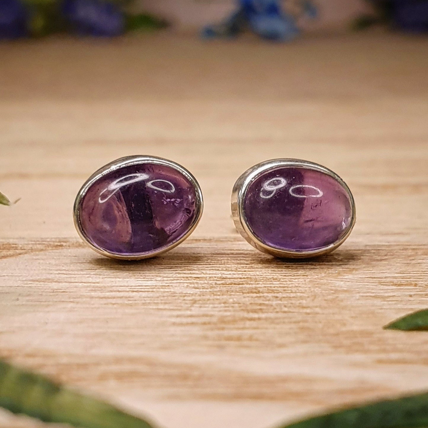 Amethyst Stud Earrings (stud001)