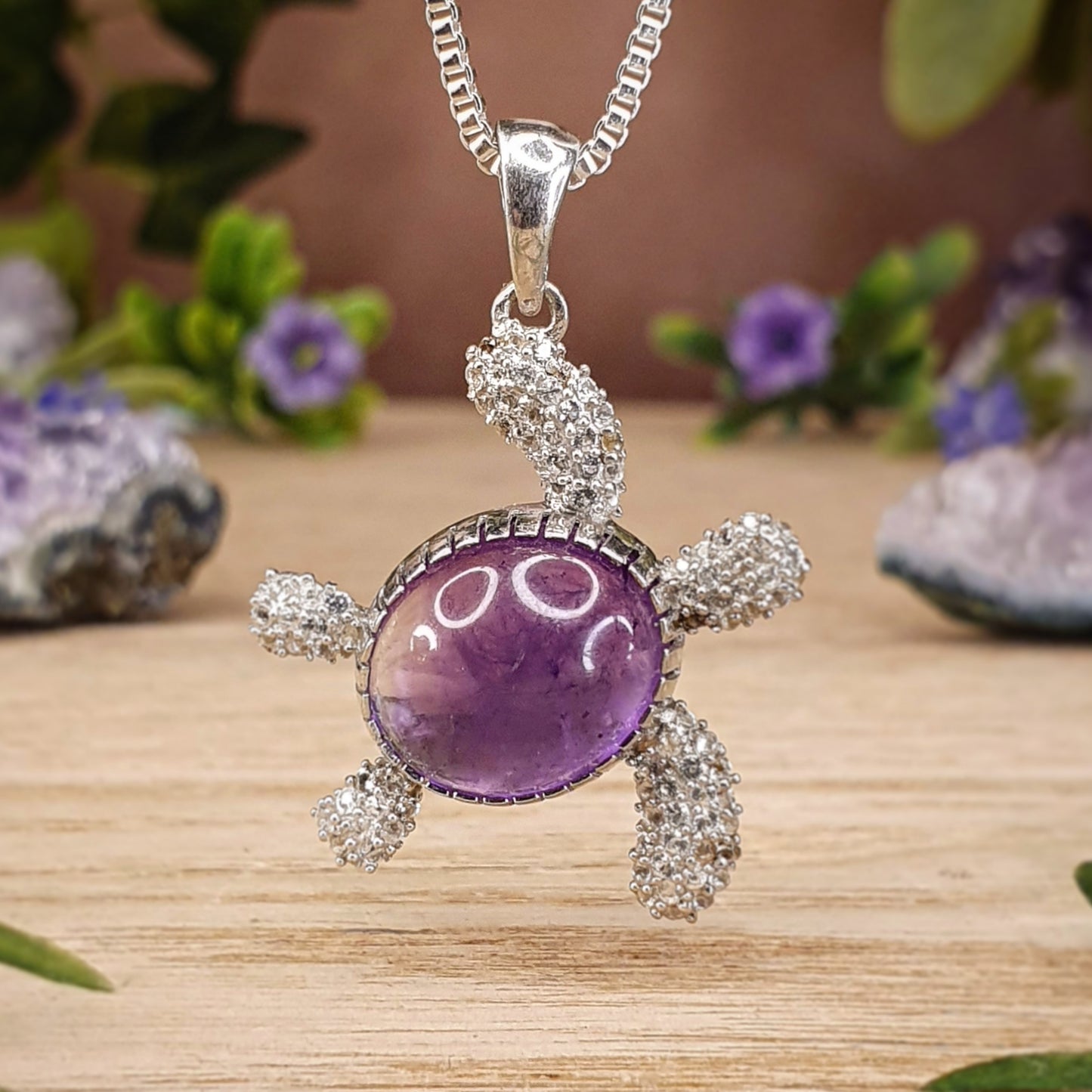 Amethyst Turtle Pendant (MX232)