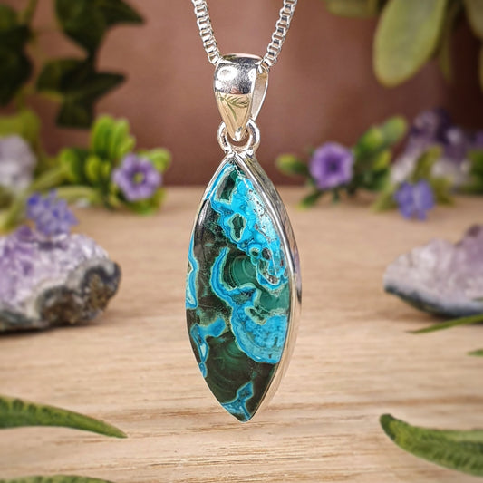 Malachite in Chrysocolla Pendant (MX242)