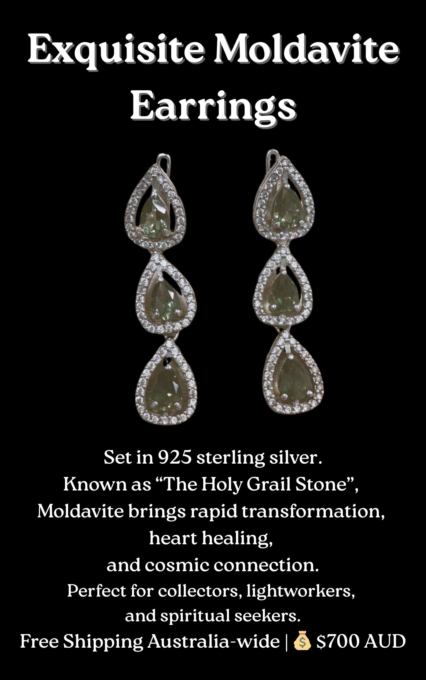 Exquisite Moldavite Earrings