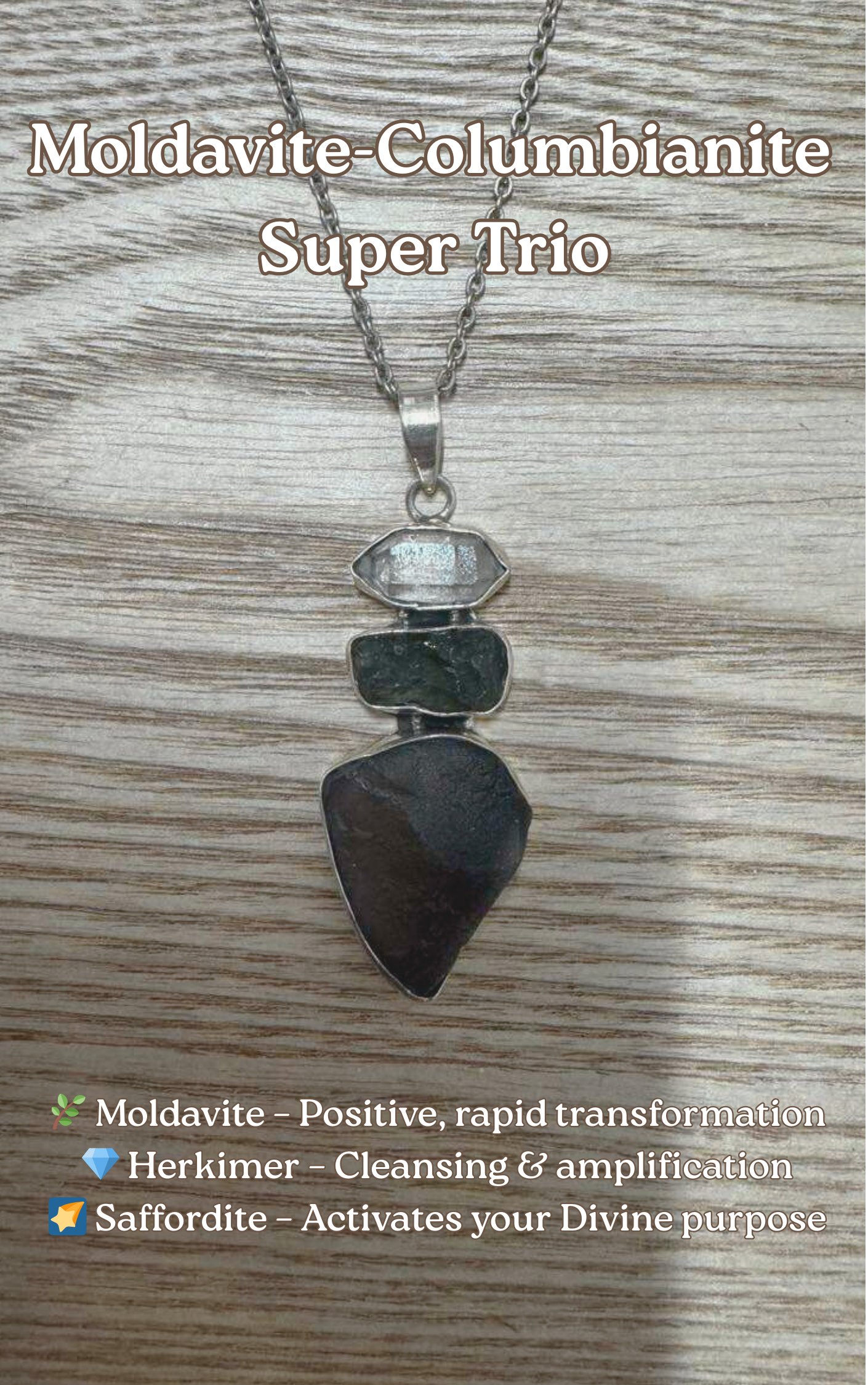 Moldavite-Columbianite Super Trio Pendant (MCHPendant)