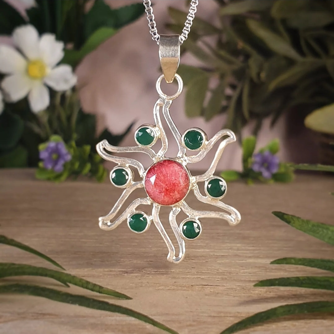 Ruby and Emerald Pendant (mx809)