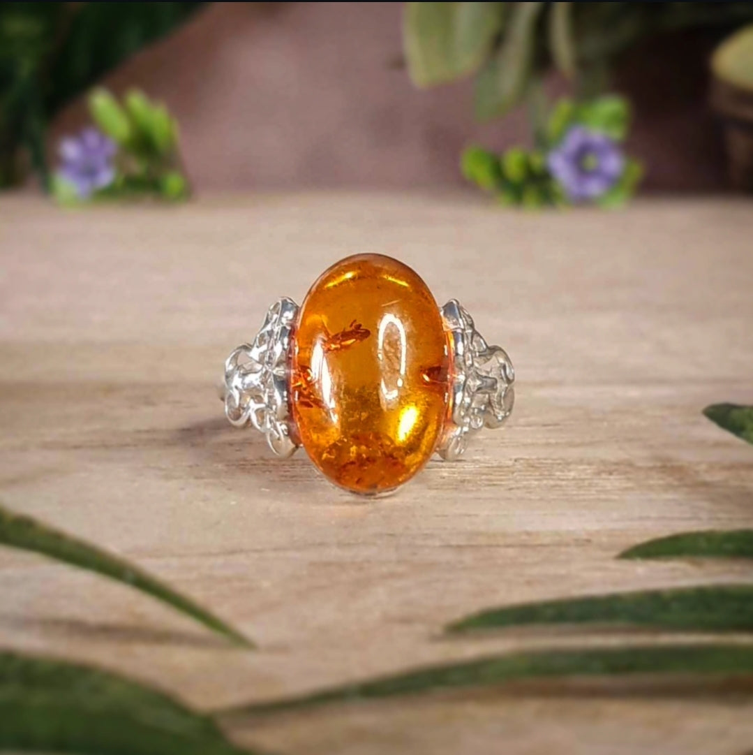 Amber Ring - Size 7 (mx871)