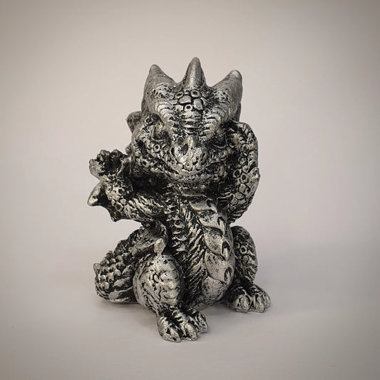 Dragon Figurine - Baby Silver Standing (drag04)