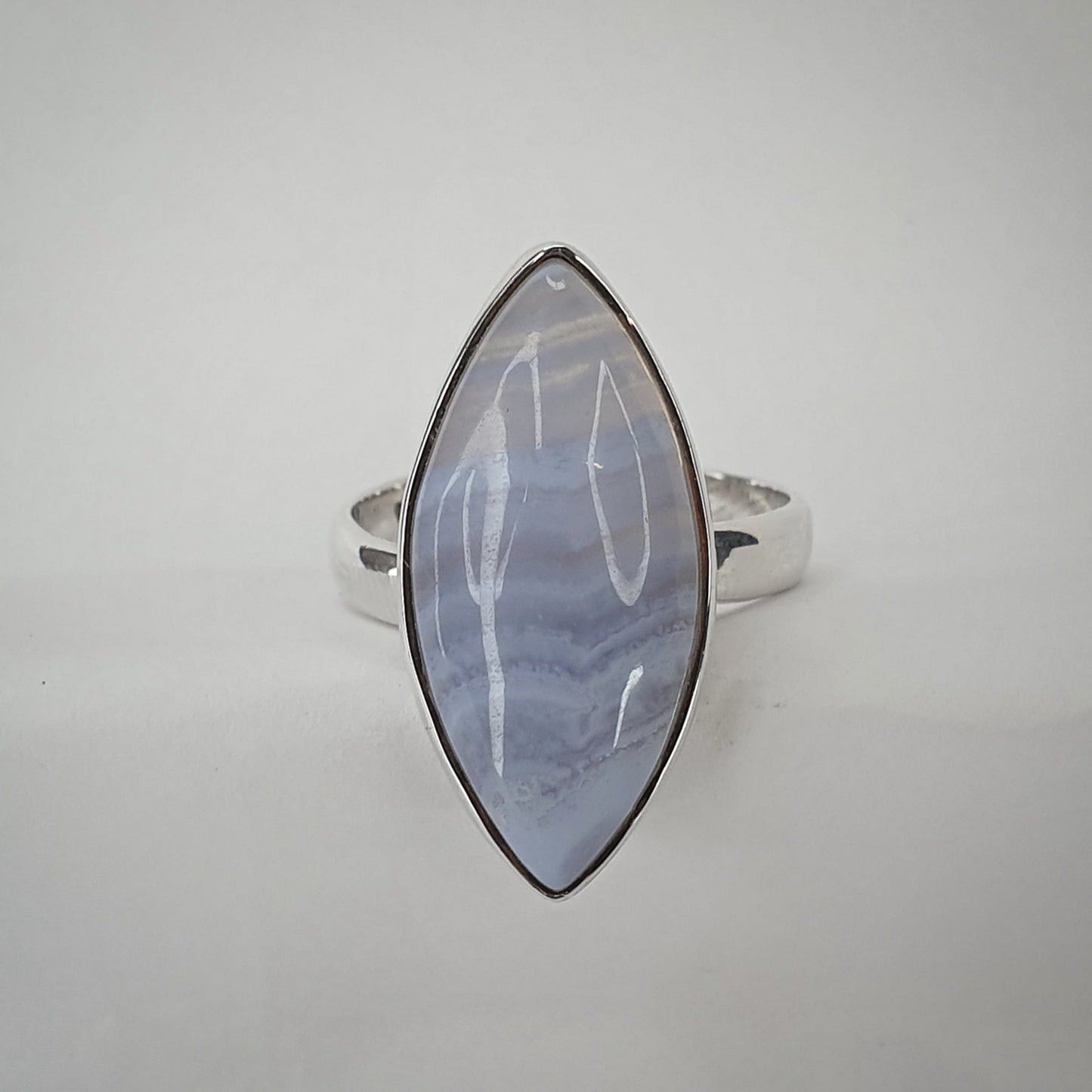 Blue Lace Agate Ring - Size 9 (jx212)