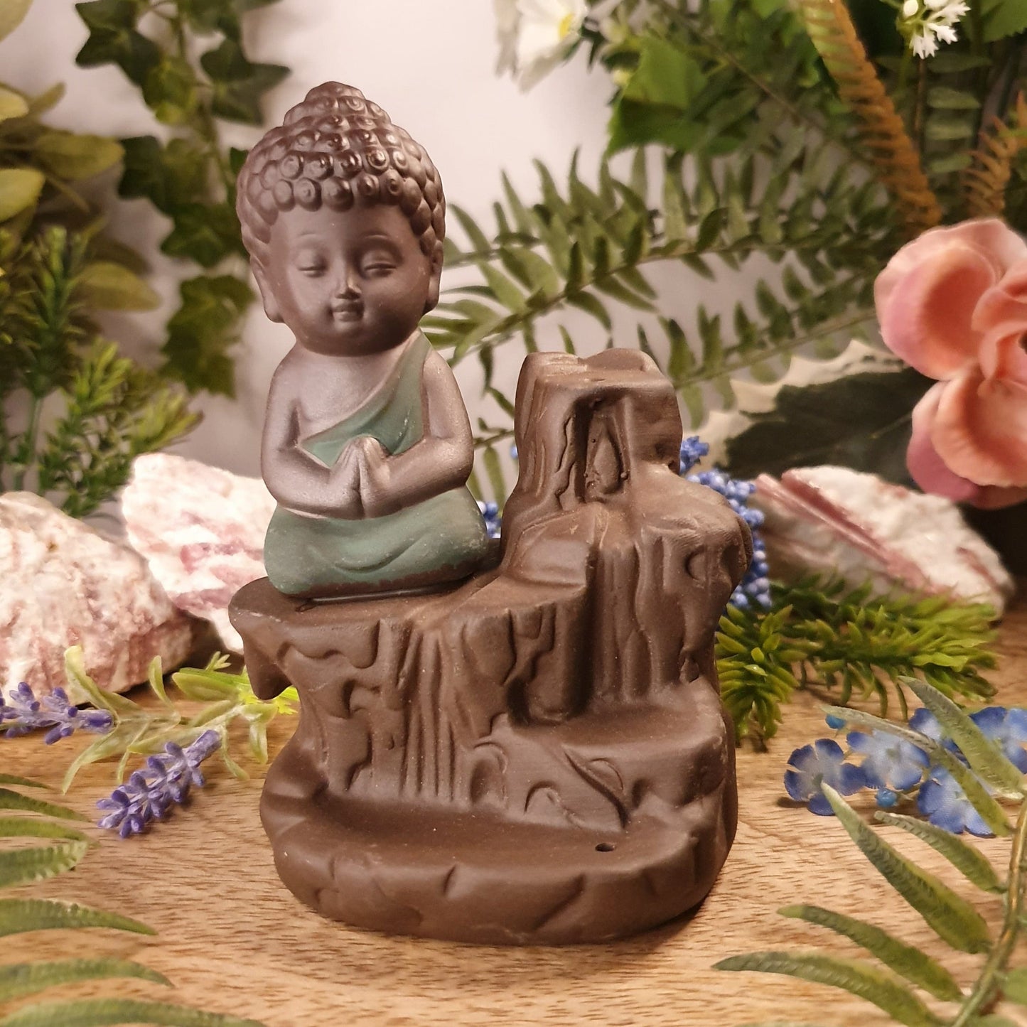 Green Buddha Incense Burner (uses backflow cones) (Bak03)