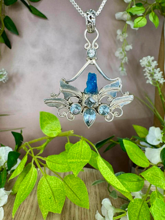Apatite with Blue Topaz Pendant (ApBtzP1)