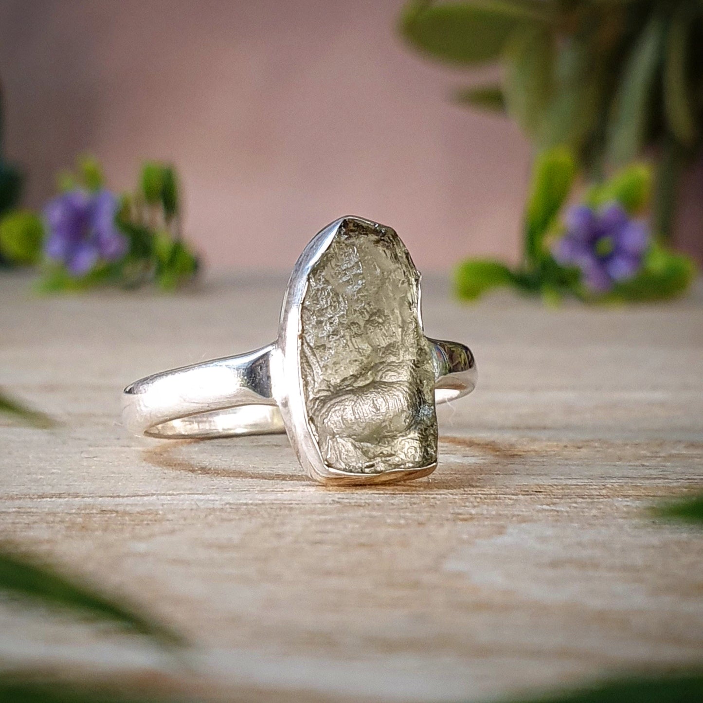 Moldavite Ring - size 8 (mx700)