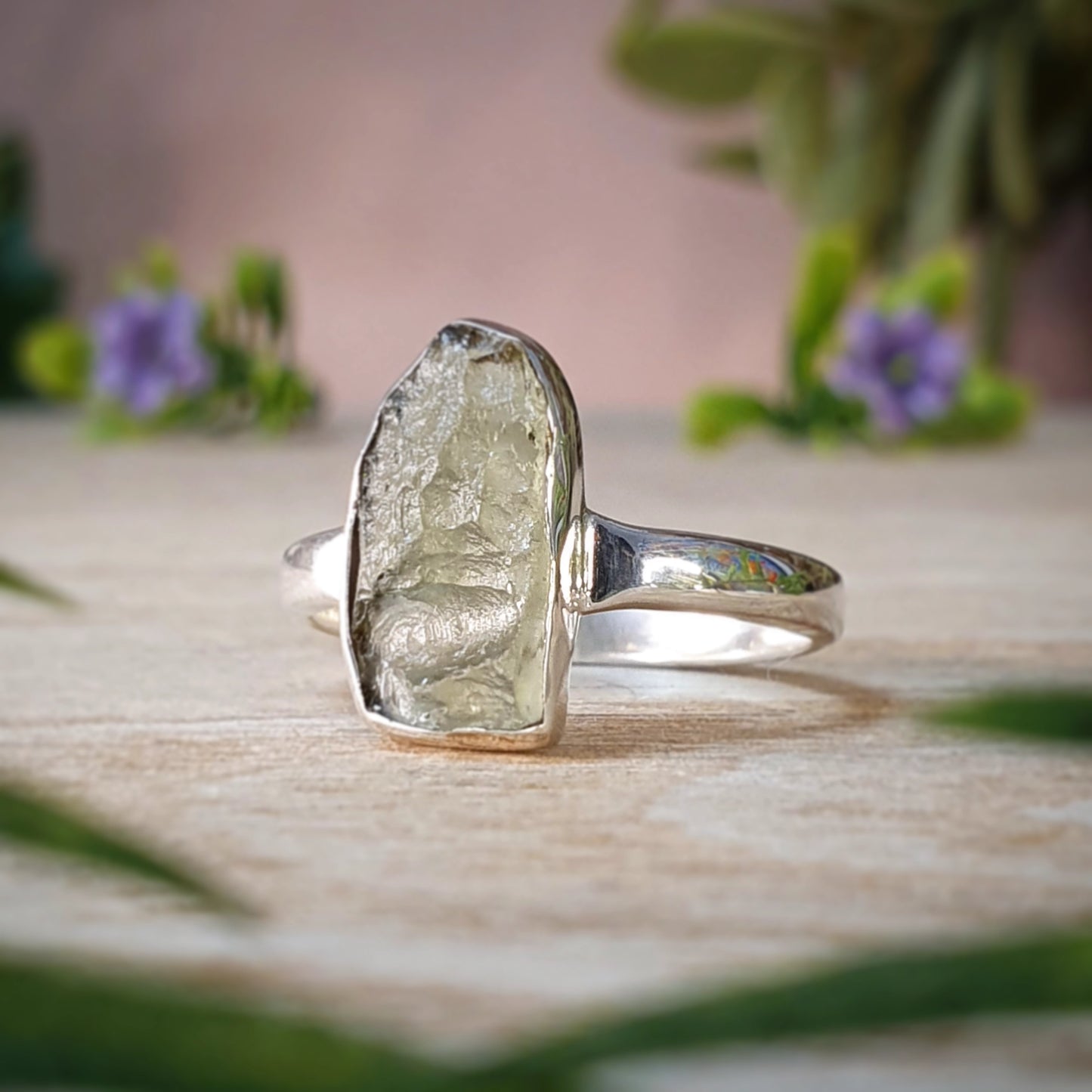 Moldavite Ring - size 8 (mx700)