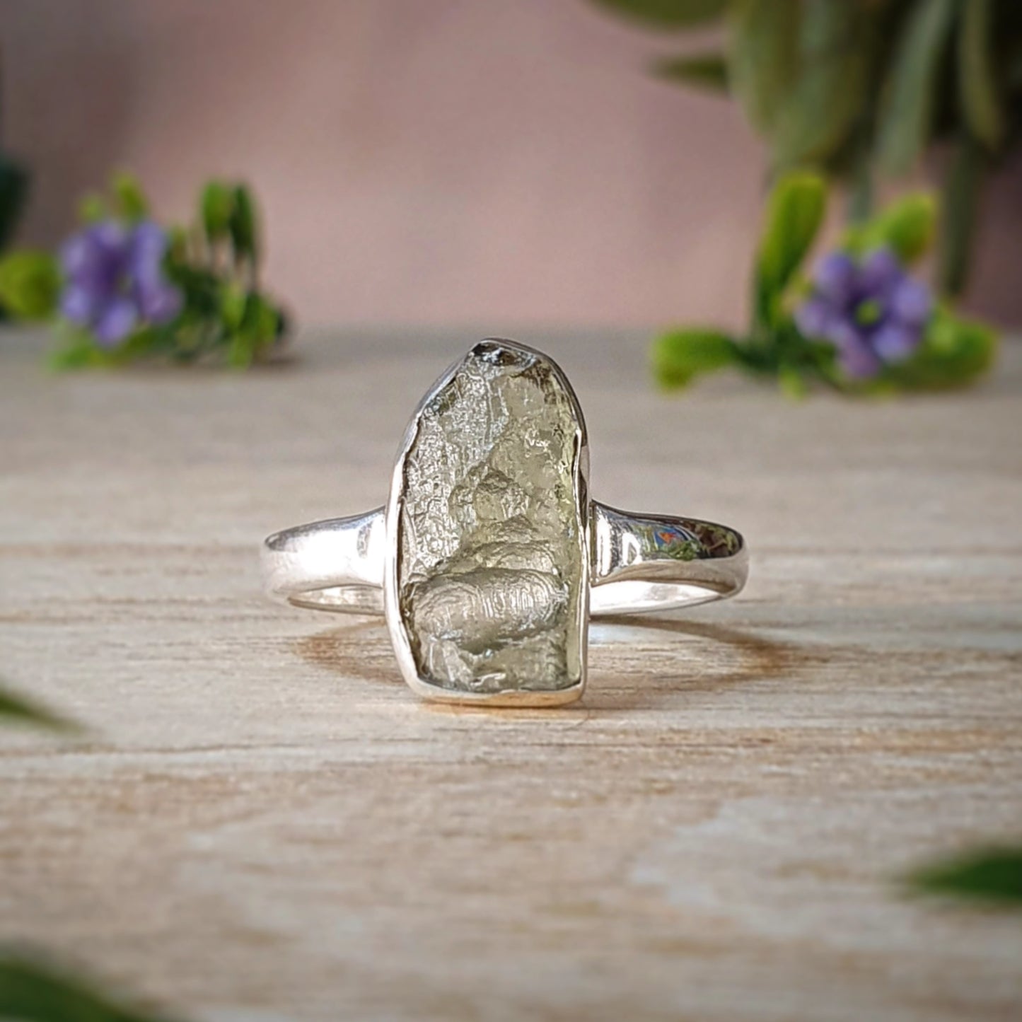 Moldavite Ring - size 8 (mx700)