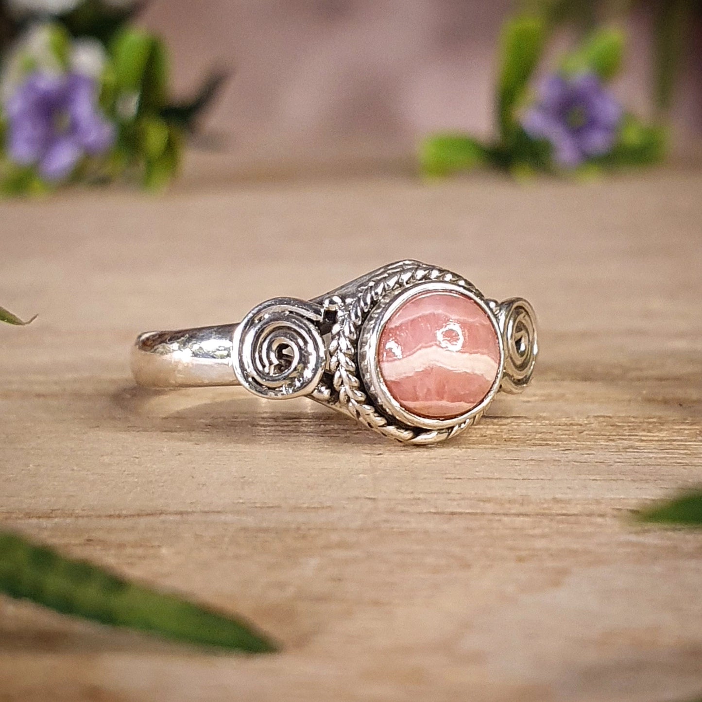 Rhodochrosite Ring - size 8.5 (mx708)