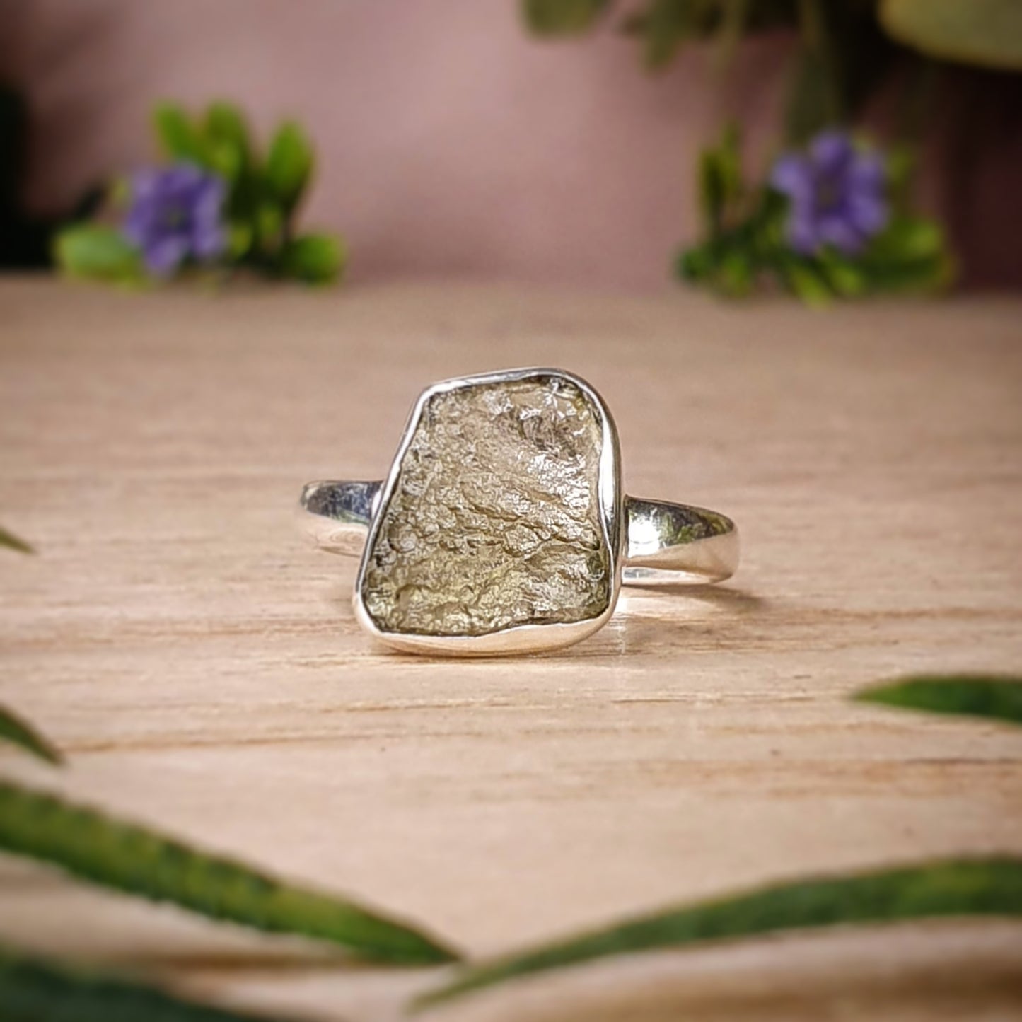 Moldavite Ring - size 6.5 (mx748)