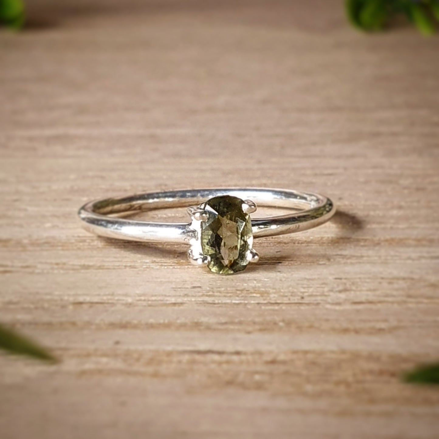 Moldavite Ring - size 8 (mx758)