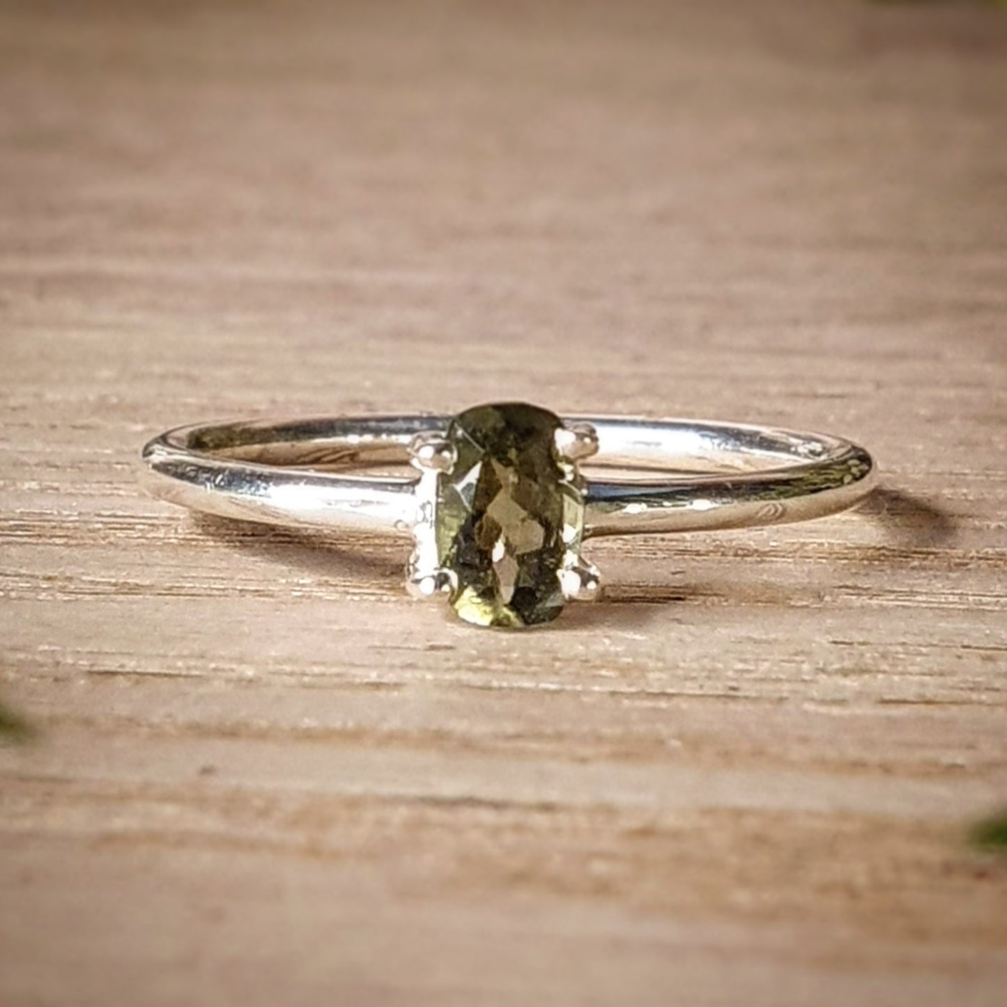 Moldavite Ring - size 8 (mx758)