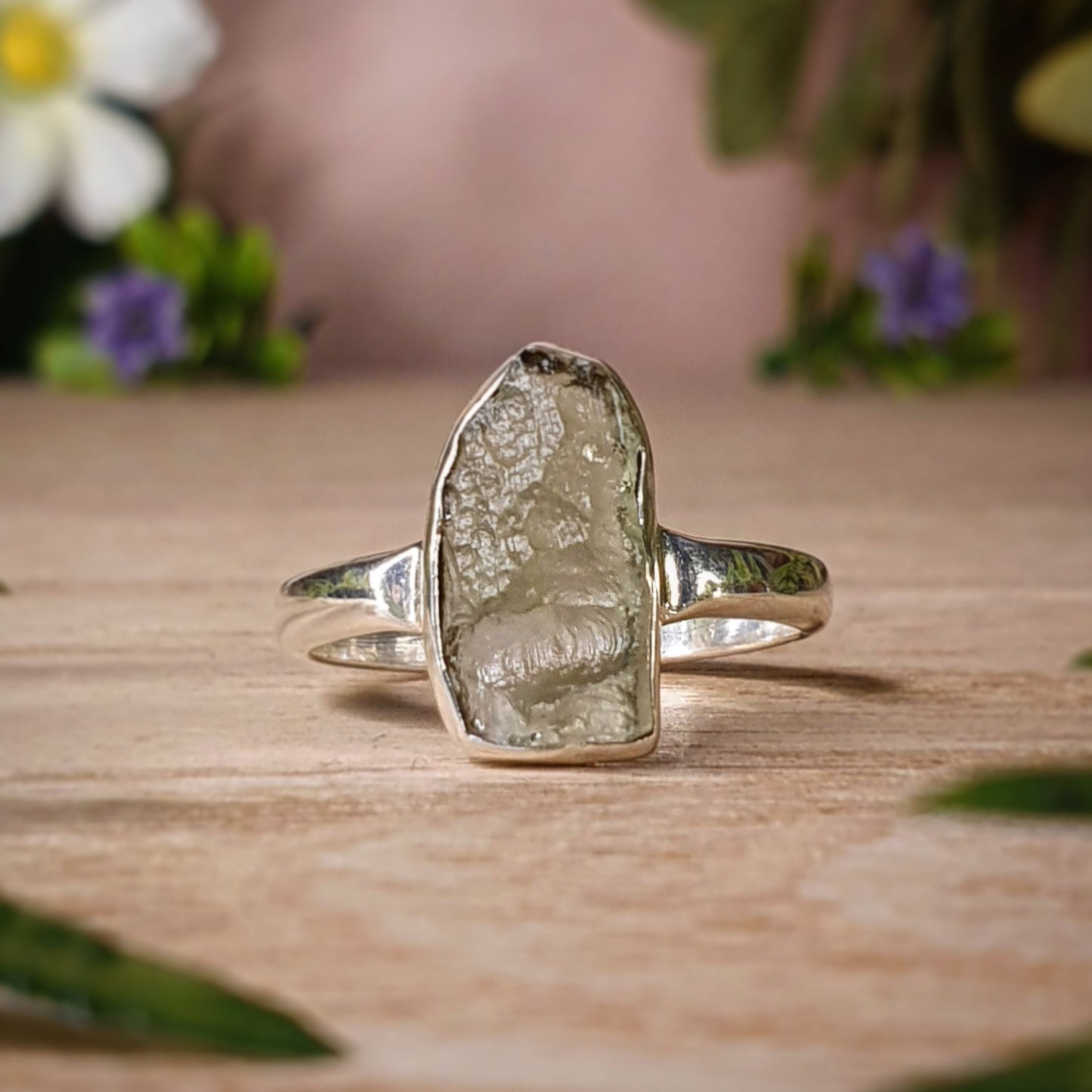 Moldavite Ring - size 8 (mx700)