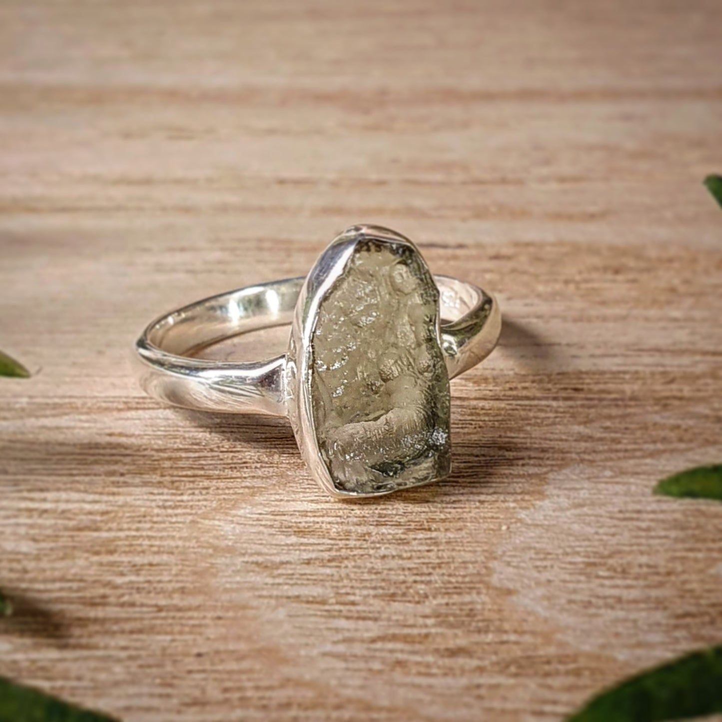 Moldavite Ring - size 8 (mx700)