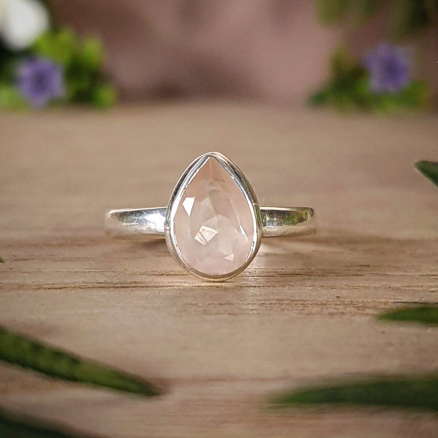 Rose Quartz Ring - Size 8.5 (mx788)