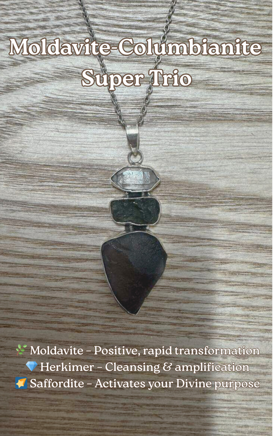 Moldavite-Columbianite Super Trio Pendant (MCHPendant)