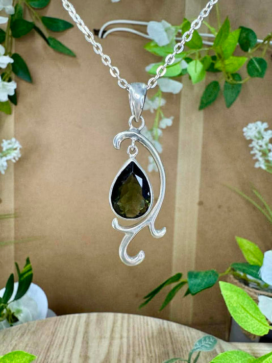 Moldavite Sterling Silver Pendant