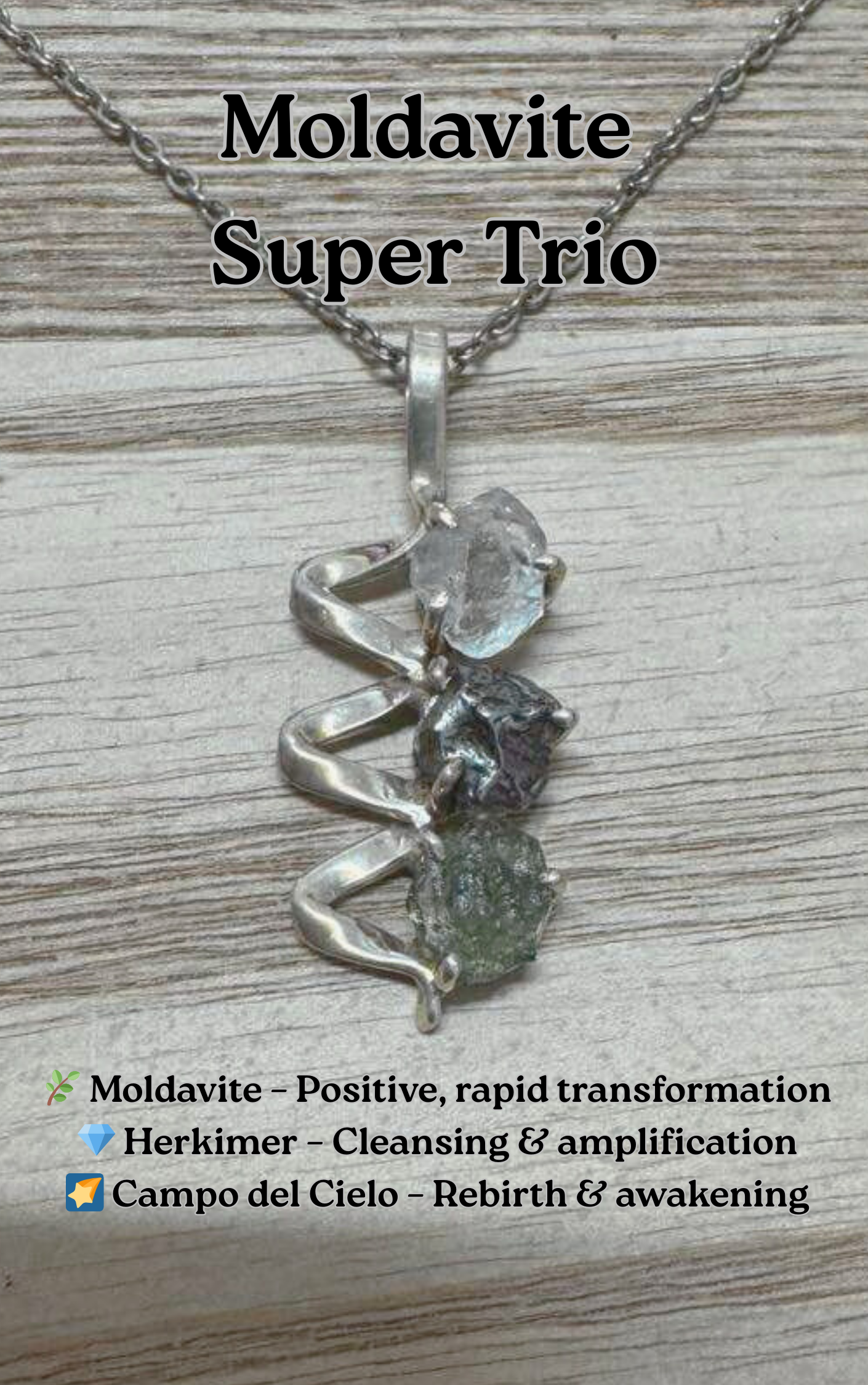 Moldavite Super Trio Pendant (MST1)