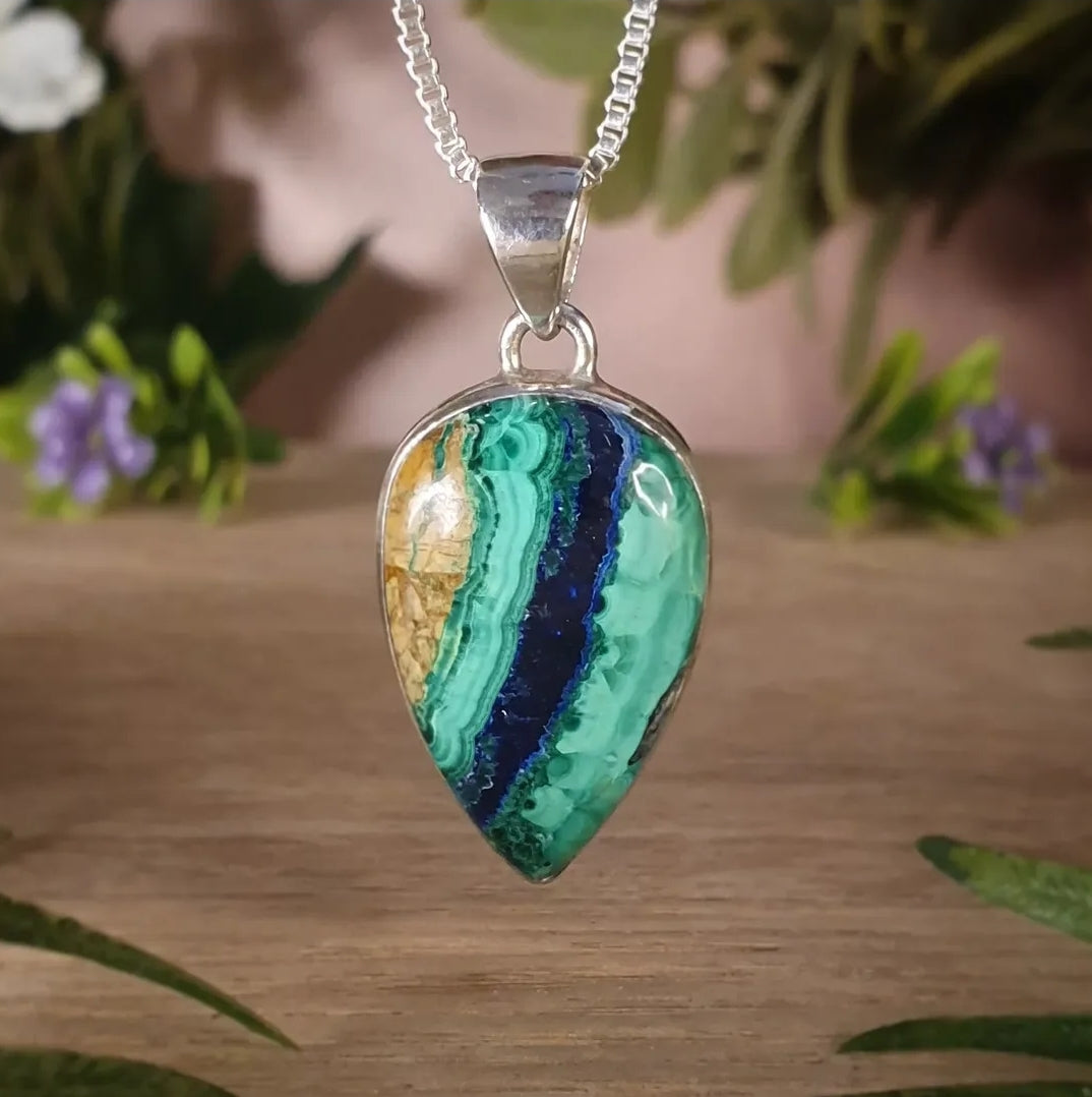 Malachite and Azurite Pendant (mx812)