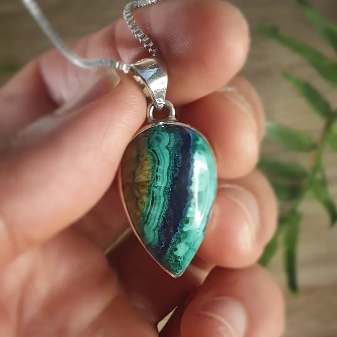 Malachite and Azurite Pendant (mx812)