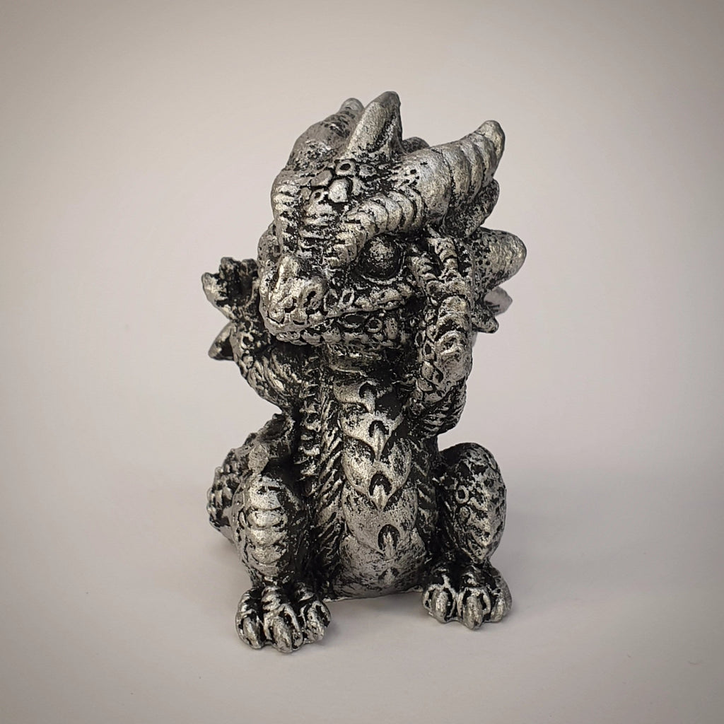 Dragon Figurine - Baby Silver Standing (drag04)