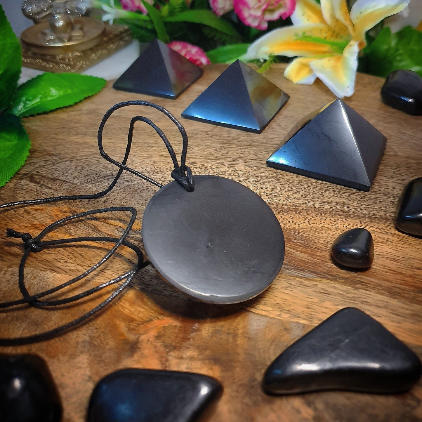 Shungite Pendant - Round, Small (OShP1)