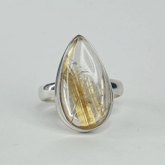 Golden Rutile Ring - Size 8 / Q (JX472)