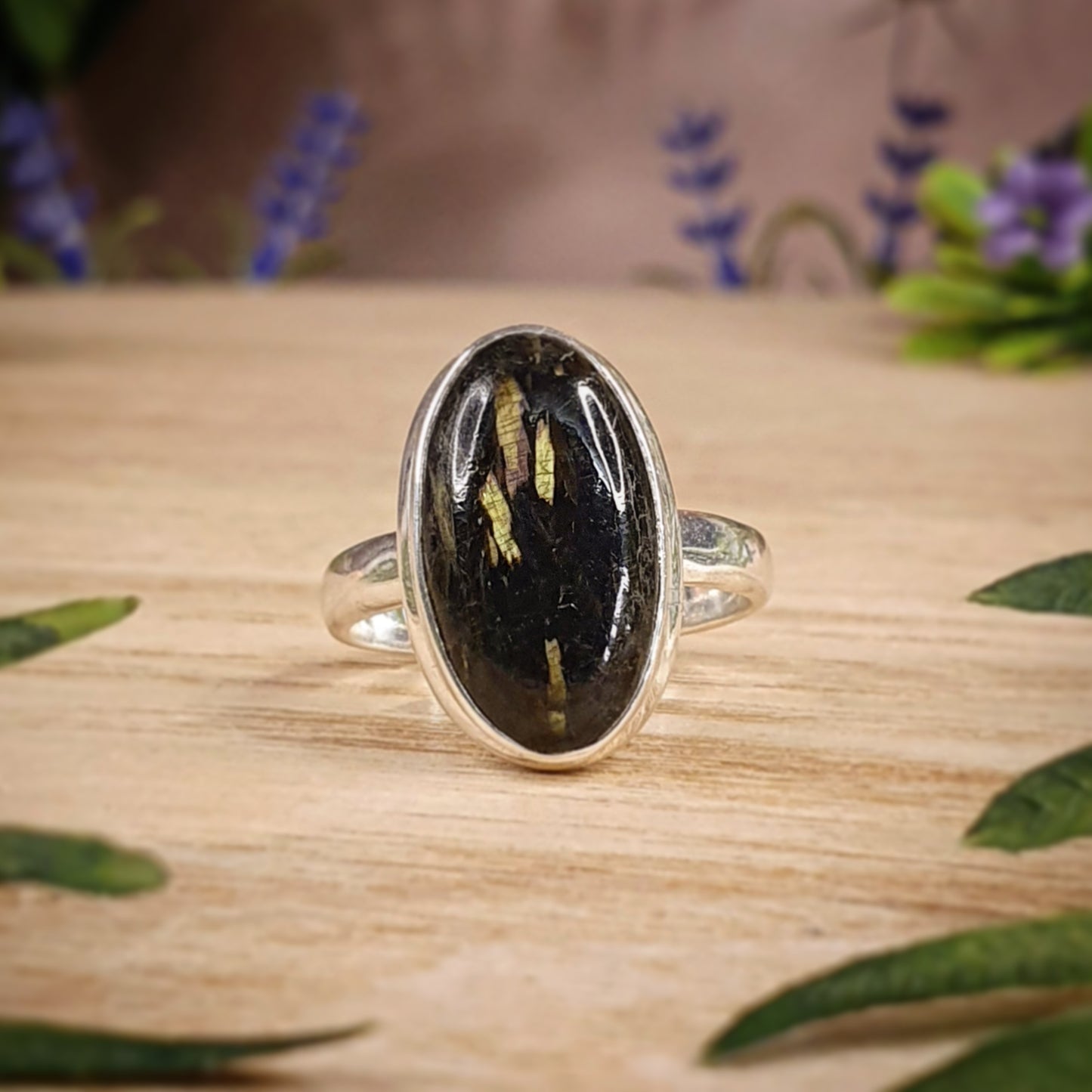 Nuummite Ring - Size 7.5/P