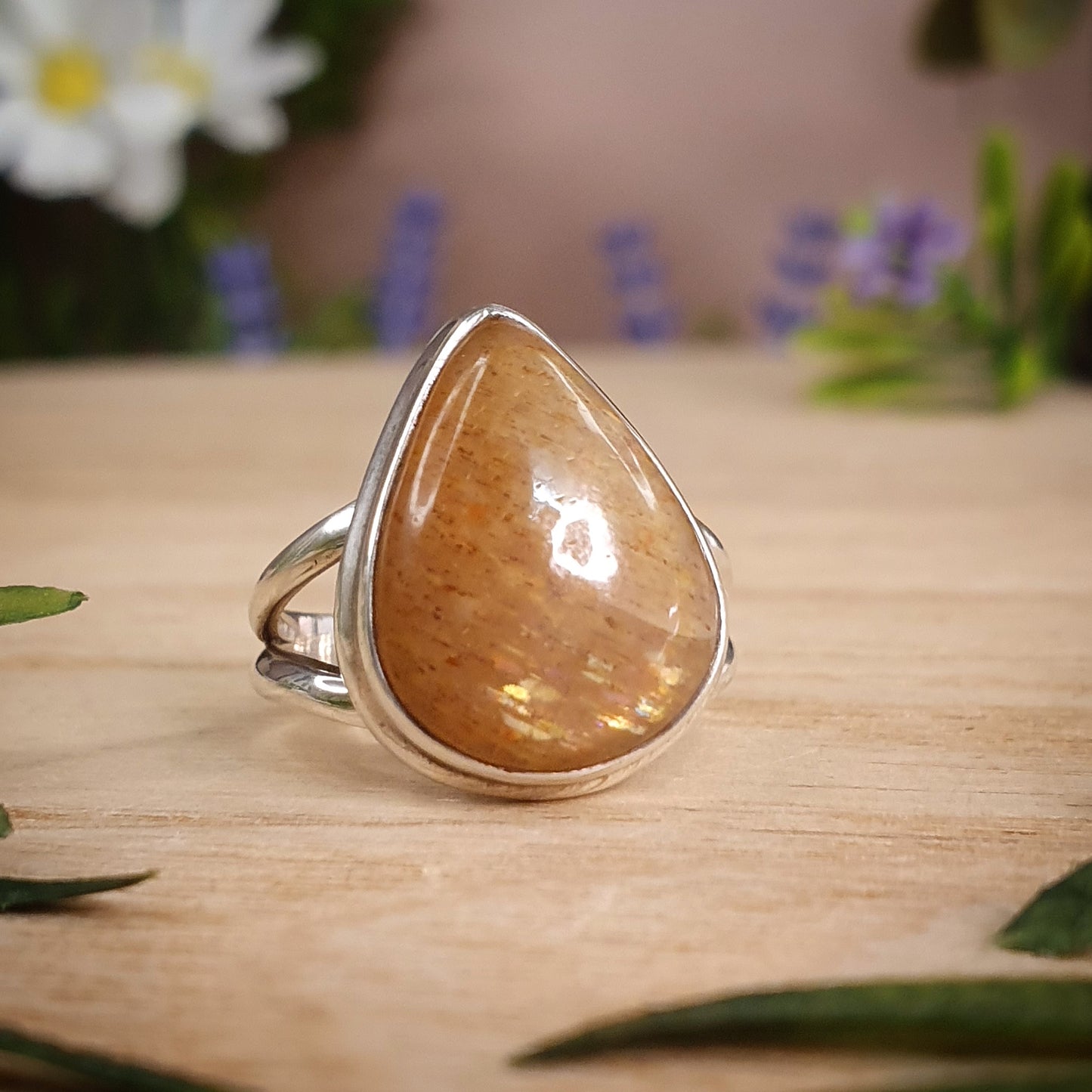 Golden Sunstone Ring - Size 6 / L - ON SALE